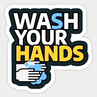 Wash Your Hands Soap Bubble Sticker